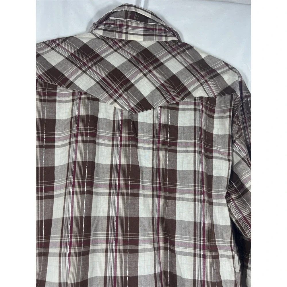 Rustler Wrangler Pearl Snap Long‎ Sleeved Shirt  Large Western Shirt